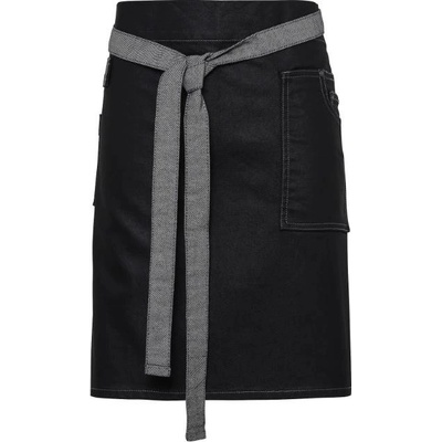 Premier Workwear Džínová zástěra do pasu PR135 Black Denim 70x50cm