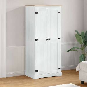 vidaXL Шкафове Бяло 76 x 50 x 170 см Солидно борово дърво (42024937)