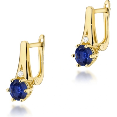 Blink-Blink Zlaté Zafírové náušnice s diamantami 3331ZDZaB