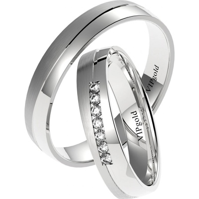 VIPgold Svadobné obrúčky 7420 biele zlato