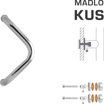 Vyosené madlo na dvere WA - MADLO M6 WA/C-S-SKLO ks NEL - nerez lesklá | MP-KOVANIA.sk