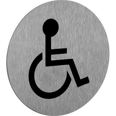 Walteco Symbol "WC-invalidi", priemer 75mm, nerez, samolepka , 20872
