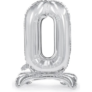 PartyDeco Свободностоящ балон от фолио 0 сребрист 70 см
