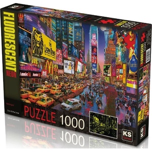 KS Games Неонов Светещ Пъзел от 1000 части - Метрополис (68х48)