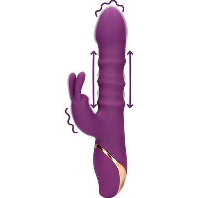 Loveline Вибратор с 3 движещи се пръстена - виолетов