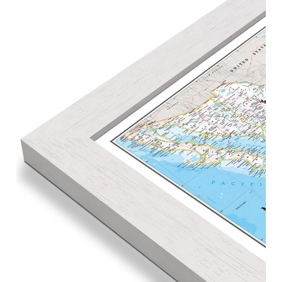 National Geographic Mexiko - nástěnná mapa Classic 90 x 60 cm Varianta: mapa v dřevěném rámu, Provedení: Pegi bílý