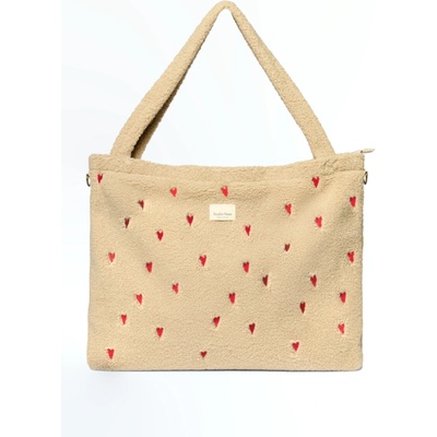 Studio Noos Teddy Hearts DIAPER BAG taška Ecru Hearts – Zboží Mobilmania