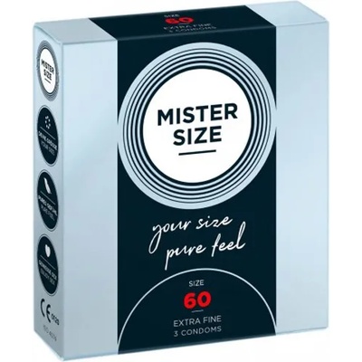 MISTER SIZE Презервативи "mister size" 3 бр. 60 мм. за пениси 12 - 13 см