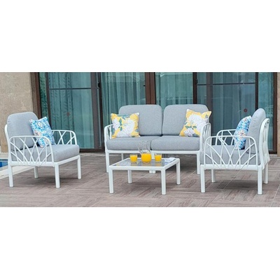 Mira-N Novussi garda Градински комплект - 2 кресла, двуместен диван и маса БЯЛ (nvs071) (0142220)