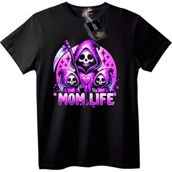 NOONEBRAND Тениска Живот на Майка Черепи - M, Black
