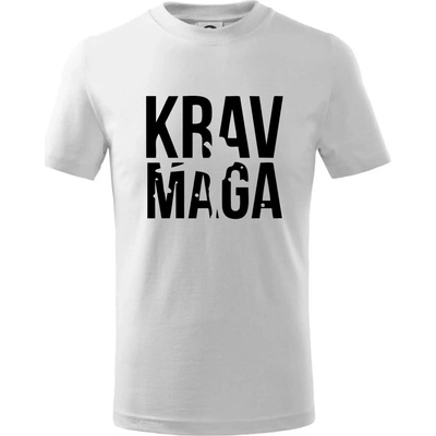 Nápis Krav Maga tričko detské biela
