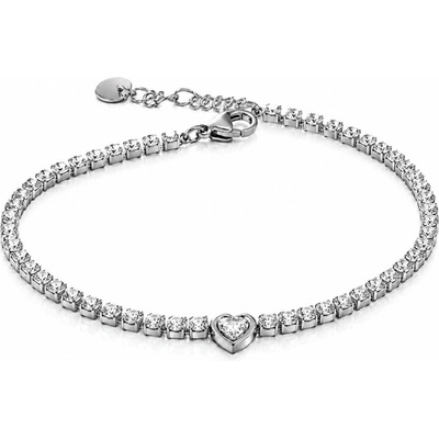 Victoria Filippi Stainless Steel Náramek se srdíčkem Mia chirurgická ocel, tennis náramek NR2377-YH4362/68 Stříbrná