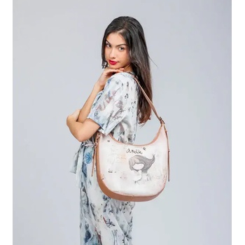 Anekke memories ГОЛЯМА ОВАЛНА ЧАНТА С ОТКРОЯВАЩ СЕ ДИЗАЙНЕРСКИ ПРИНТ