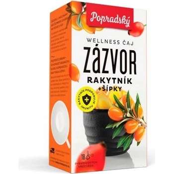 Popradský Wellness čaj zázvor rakytník + šípky 18 x 2 g