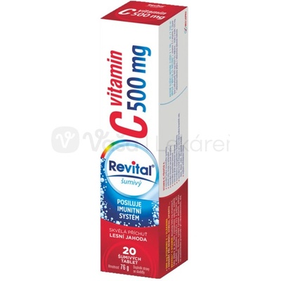 Revital Vitamín C 500 mg lesná jahoda 20 šumivých tabliet
