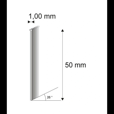 Truhlářské Brady šikmé 26° Narex 500/50 - 1 x 50 mm - 5.000 ks