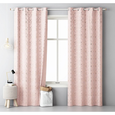 Room99 Záves GLAMMY - ružový 140 x 250 cm - uchytenie dekoračné kolieska