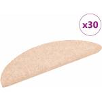 vidaXL Изтривалки за стълби, самозалепващи се, 30 бр. , 56x17x3 см, светлокафяви, полукръгли (3365679)