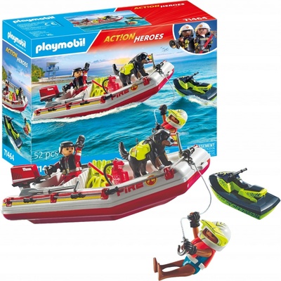 PLAYMOBIL 71464 Hasičský člun s vodním skútrem – Zboží Živě