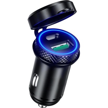 SEFIS Z6 2x USB zásuvka - autonabíječka 30W QC 3.0 USB-A a USB-C Kovová