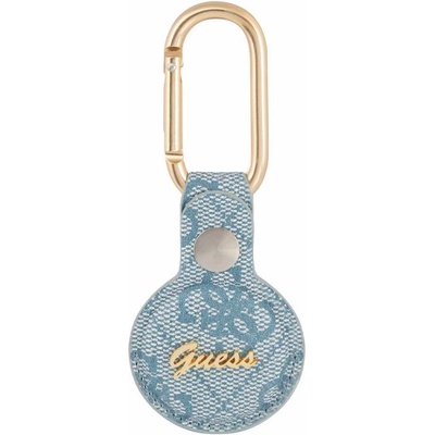 GUESS Стилен ключодържател от изкуствена кожа за Apple AirTag - Guess PU 4G Script Dog Clip AirTag Case (син) (GUATP4GMSRB)
