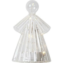 SIRIUS LED svetelný anjel, sklenený, číry, 15 cm