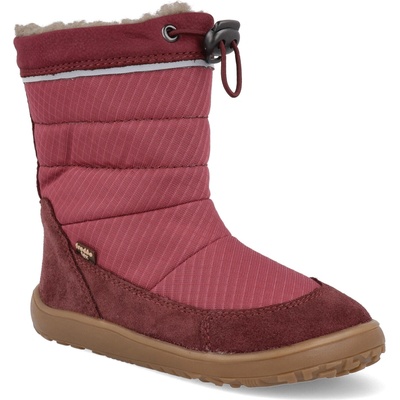 Froddo dívčí zimní barefoot sněhule UP TEX SNOW WOOL Bordeaux G3160249-4