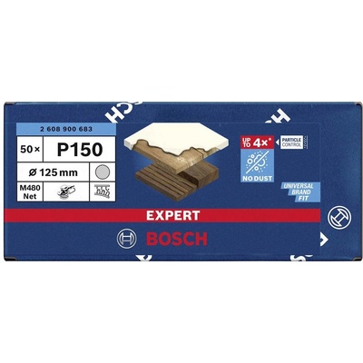 Bosch Accessories EXPERT M480 2608900683 brúsna sieť pre excentrickú brúsku bez otvorov Zrnitosť 150 (Ø) 125 mm 50 ks