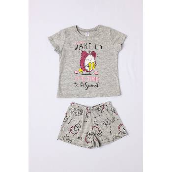 JOYCE Dívčí bavlněné pyžamo WAKE UP šedá