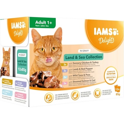 IAMS DELIGHTS Land & Sea Collection in Gravy box 12 x 85 g