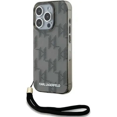 KARL LAGERFELD Кейс Karl Lagerfeld IML Mono KL Pattern & Cord за iPhone 15 Pro Max, черен (3666339258276)