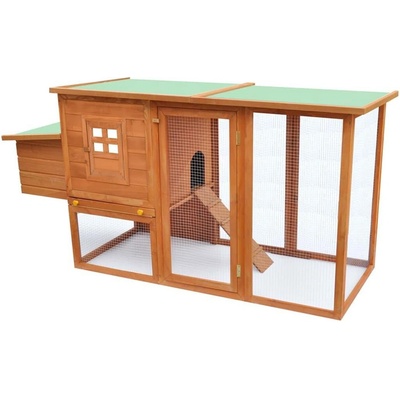 vidaXL Zahradní kurník s výběhem a 1 kukaní 192 × 75 × 103 cm masivní borové dřevo 9799.170164