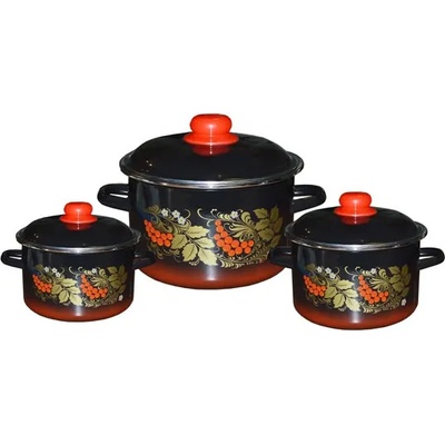 Сталь Эмаль Р-Тенджера 7rd181m- 3л декор"Черн. Рябина (012939)