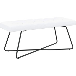 vidaXL Пейка с копчета Бяло 110 x 40 x 46 cm Текстил (42038382)