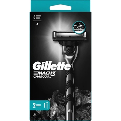 Gillette Самобръсначка + 2 резерви Mach 3 Charcoal 1бр
