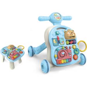 Chipolino Музикална играчка на колела 3 в 1 Chipolino - Мече, синя (MIKBEA0231BL) Проходилка