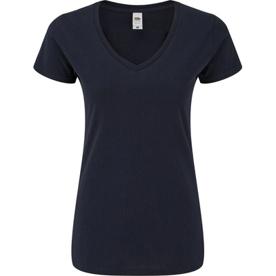 Fruit of the Loom Tričko Lady-Fit Iconic 150 V-Neck T s výstřihem do V krátký rukáv dámské COT-161444a3600 Navy deep