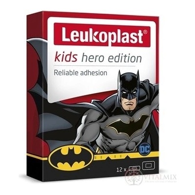 LEUKOPLAST KIDS HERO BATMAN náplasť na rany, 2 veľkosti 12 ks