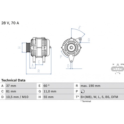 Alternátor BOSCH 0 986 045 160