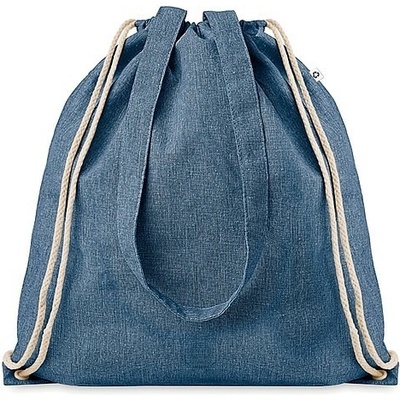 Lagan nákupná taška z recyklovanej bavlny so šnúrkami a dlhými ušami, kráĺ. modrá