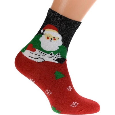 Trblietavé ponožky SANTA Červené