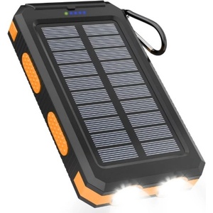  BeSmart 19655 - Външна соларна батерия, 30 000 mAh, с LED фенерче, водоустойчива, черна