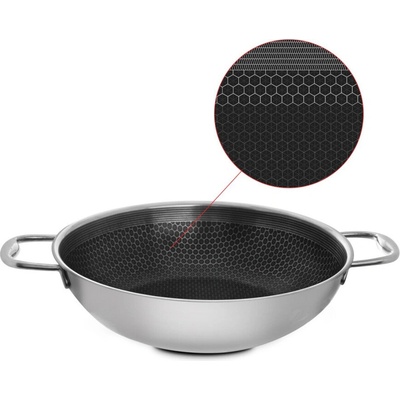 WOK panvica COOKCELL 28 cm – nerezová 3-vrstvová, nepriľnavá, na indukciu