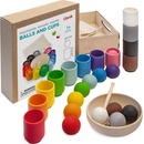 Montessori Ulanik dřevěná hračka "Balls in Cups. Big"