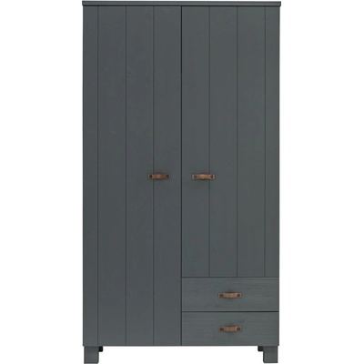 WOOOD Тъмносив гардероб от борова дървесина 111x202 cm Dennis - WOOOD (365536-GBS-LGR)