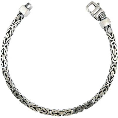 INFINITYSILVER Strieborný náramok kráľovský štvorhraný oxi SB21232921
