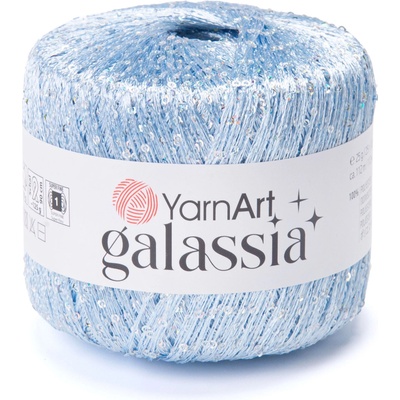 YarnArt Příze Galassia 5810 světlounká modrá stříbrné flitry