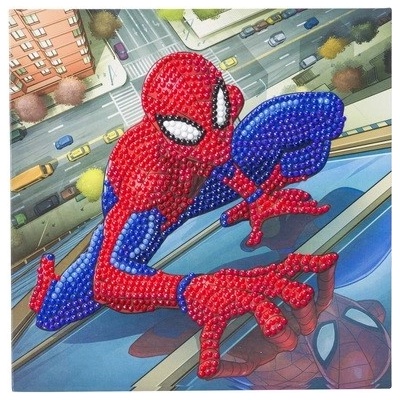 Pohľadnica Spider-Man Marvel vykladanie z diamantov