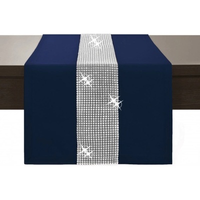 Mondo Behúň Glamour so zirkónmi tmavomodrý Modrá 40x120cm