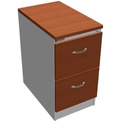 Office Pro dvojzásuvková OP 41,6x73,5x64 cm čerešňa/sivá